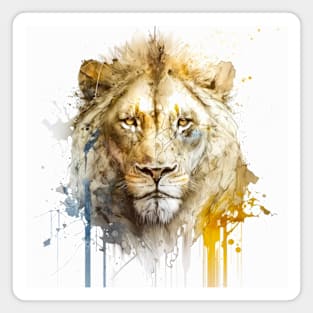 Lion Portrait Animal Painting Wildlife Outdoors Adventure Magnet